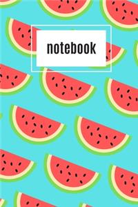 Watermelon print turquoise notebook