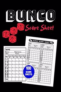 Bunco Score Sheet: V.17 100 Bunco Score Pad for Dice game / Bunco Scorekeeping / Score Keeping Book Large size