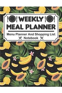 Weekly Meal Planner - Menu Planner And Shopping List Notebook