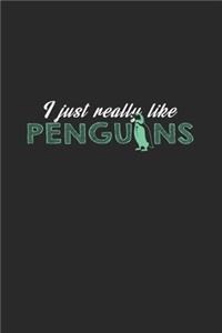 I just really like penguins: 6x9 Penguins - lined - ruled paper - notebook - notes