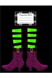 College Ruled Composition Notebook 200 Pages Halloween Theme Witches Feet
