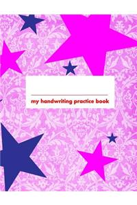 My Handwriting Practice Book: Pink 8.5x11 Notebook with 100 Pages of White Paper, with Guide Lines to Practice Handwriting!