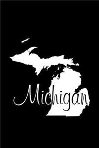 Michigan - Black Lined Notebook with Margins