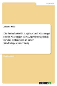 Preiselastizität. Angebot und Nachfrage sowie Nachfrage- bzw. Angebotselastizität für das Mittagessen in einer Kindertageseinrichtung