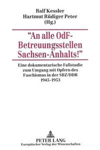 «An Alle Odf-Betreuungsstellen Sachsen-Anhalts¿»