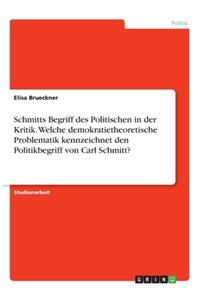 Schmitts Begriff des Politischen in der Kritik. Welche demokratietheoretische Problematik kennzeichnet den Politikbegriff von Carl Schmitt?