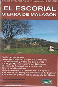 EL ESCORIAL - SIERRA DE MALAGON. MAPA EXCURSIONISTA Y TURISTICO