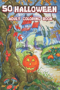50 Halloween Adult Coloring Book
