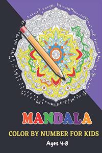 Mandala Color By Number For Kids Ages 4-8