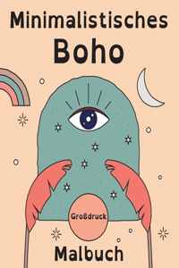 Minimalistisches Boho Großdruck Malbuch