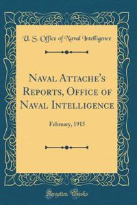 Naval Attache's Reports, Office of Naval Intelligence: February, 1915 (Classic Reprint)