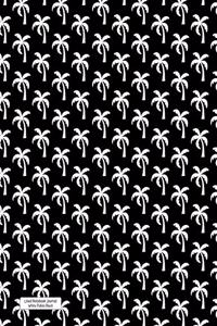 Lined Notebook Journal White Palms Black