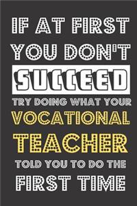 If At First You Don't Succeed Try Doing What Your Vocational Teacher Told You To Do The First Time