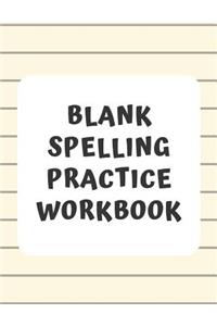 Blank Spelling Practice Workbook