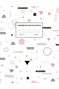 Handwriting Practice Sheets: Cute Blank Lined Paper Notebook for Writing Exercise and Cursive Worksheets - Perfect Workbook for Preschool, Kindergarten, 1st, 2nd, 3rd and 4th Gr