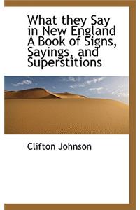 What They Say in New England a Book of Signs, Sayings, and Superstitions