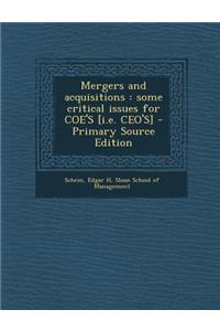Mergers and Acquisitions