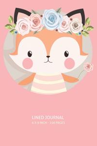 Cute Fox Lined Journal