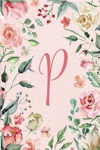 2020 Weekly Planner - Letter P - Pink Green Floral Design