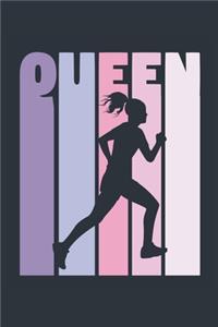 Vintage Running Notebook 'Running Queen' - Girls Running Writing Journal - Runner Gift - Retro Running Diary