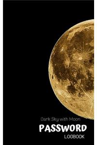 Dark Sky with Moon Password Logbook