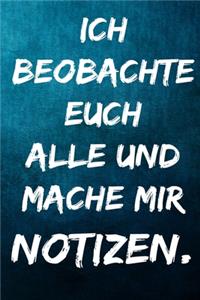 Ich beobachte euch alle und mache mir Notizen.