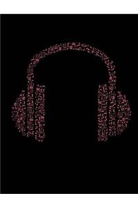 Music Notes Headphones Notebook