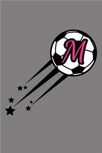 M Monogram Initial Soccer Journal
