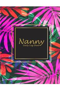 Nanny Daily Log Sheet: Cute Pink Flowers, 8.5