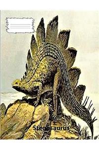 Stegosaurus Dinosaur wide rule lined paper Composition Book