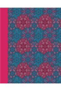 Journal: Pink and Blue Floral 8x10 - Lined Journal - Writing Journal with Blank Lined Pages