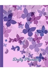 Daily Planner: 2019 - 2020 Butterfly Yearly Planner I Cute Purple Cover I January 19 - December 19 Writing Notebook Plan Days, Set Goals & Get Stuff Done