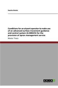 Conditions for an airport operator to make use of an advanced surface movement guidance and control system (A-SMGCS) for the provision of apron management service