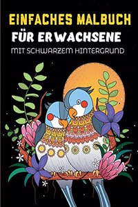 Einfaches Färbebuch für Erwachsene mit schwarzem Hintergrund