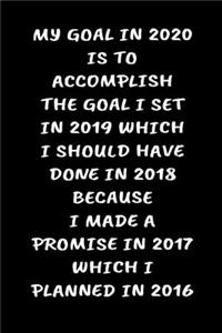 My Goal in 2020 Is to Accomplish the Goal I Set in 2019 Which I Should Have Done in 2018