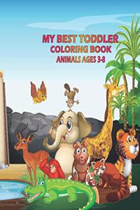 my best toddler coloring book animals ages 3-8