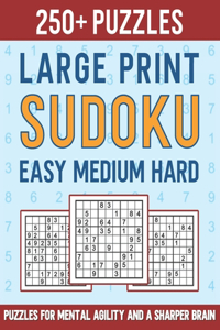250+ Large Print Sudoku Easy Medium Hard