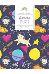 Monthly & Weekly Rainbow Academic Planner 2019 - 2020