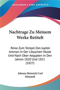 Nachtrage Zu Meinem Werke Betitelt
