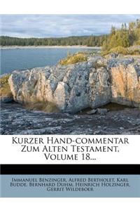 Kurzer Hand-Commentar Zum Alten Testament, Volume 18...