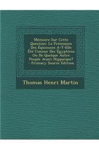 Memoire Sur Cette Question