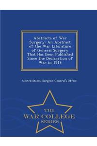 Abstracts of War Surgery