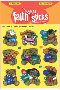 Bears And Hearts - Faith That Sticks Stickers