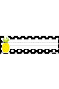 Simply Stylish Tropical Pineapple Polka Dot Name Plates