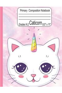 Caticorn Primary Composition Notebook Grades K-2 8.5