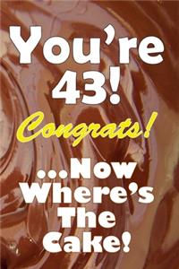 You're 43! Congrats! ...Now Where's The Cake!