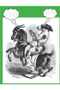 Funny Dog Riding a Goat