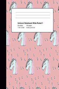 Unicorn Notebook Wide Ruled 1