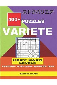 400 + VARIETE Very hard levels Calcudoku - Killer Jigsaw Numbricks - Chain.