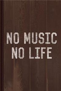 Vintage No Music No Life Journal Notebook